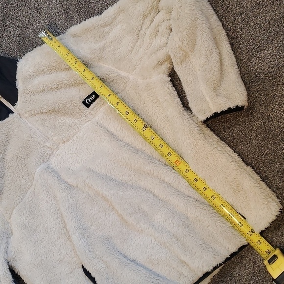 Zyia Womens Fluffy Cream  Cozy Pullover 1/4 Zip Sweater Sweatshirt Pullover sz L - Picture 4 of 8